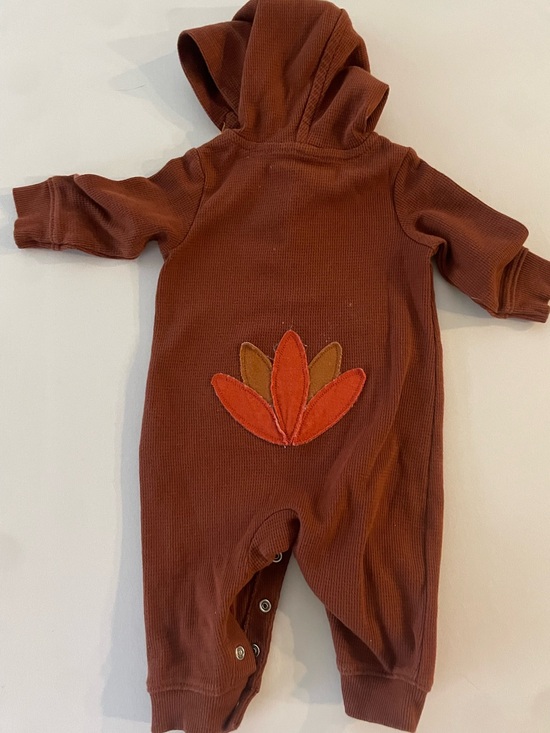 Carter's Other - Carter's One Piece Brown Thanksgiving Turkey Baby Hoodie Romper Size 3 Months